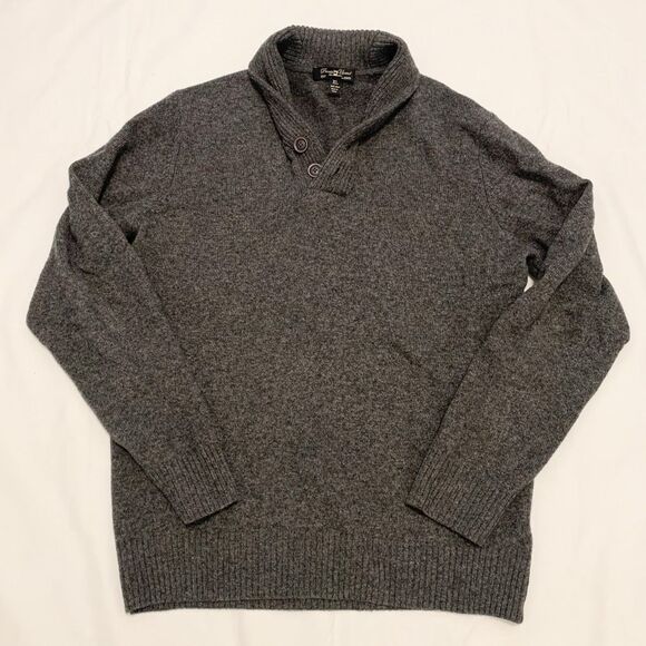 Pronto Uomo XL Men's 100% Wool Collared Sweater Grey - Picture 1 of 6
